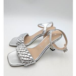 Ron White Aneesha Metallic Braided Ankle Strap Sandal Women's Silver US8 EU38.5